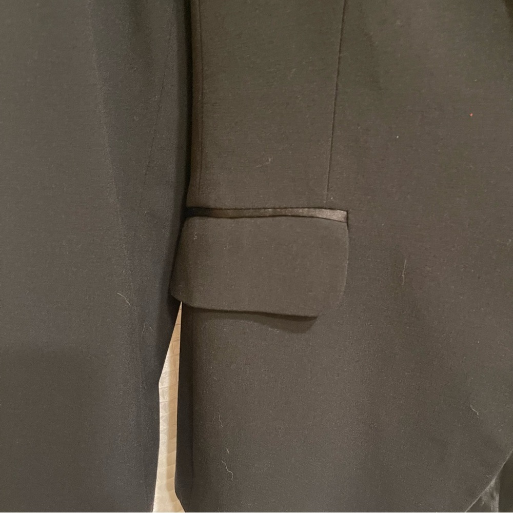 New York & Company Black Tuxedo Style One Button Blazer Jacket Evening Size 12 - Picture 7 of 13
